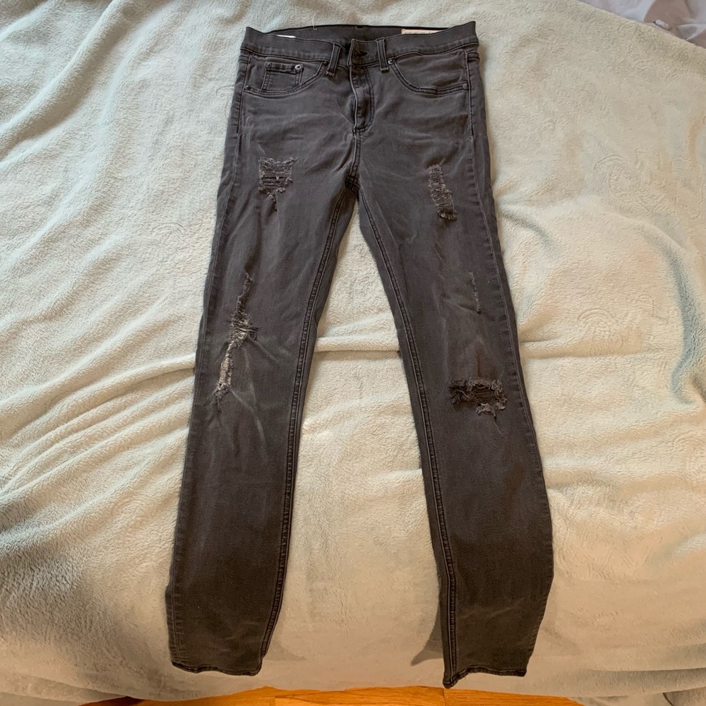 Rag & bone distressed grey jeans size 30
